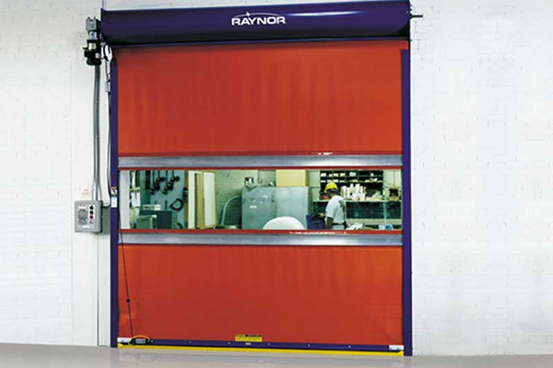 Red overhead door