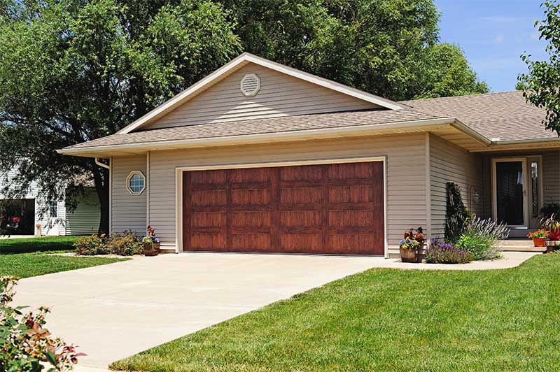 Wooden garage door